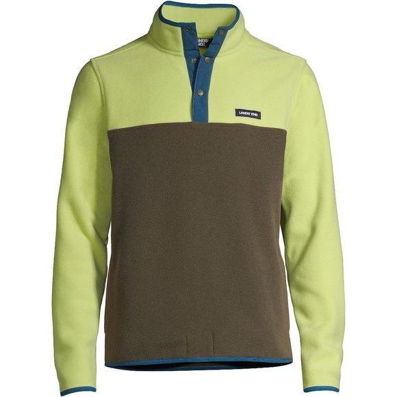 Lands' End Men's Big and Tall Heritage Fleece Snap Neck Pullover - Picture 1 of 5